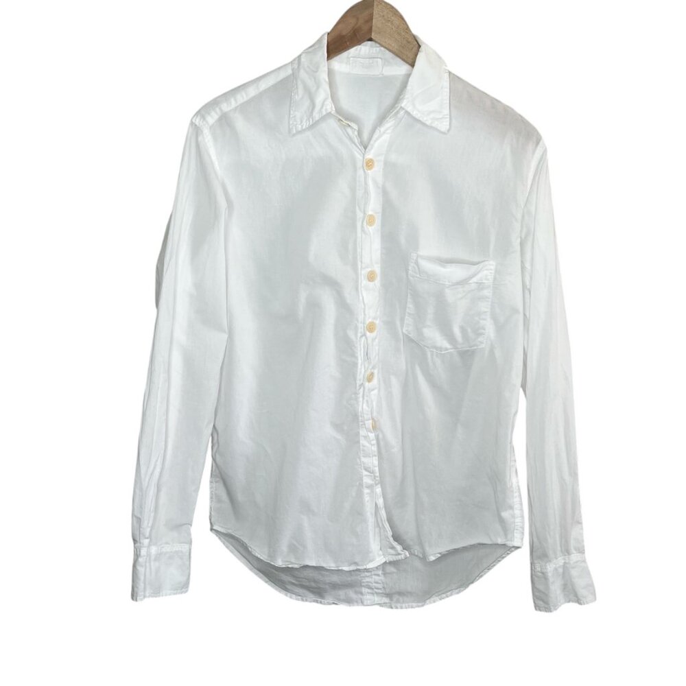 CP Shades Womens White Button-Down Cotton Long Sleeve Shirt XS